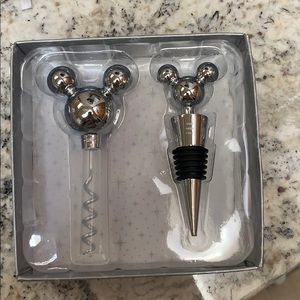 Disney Theme Parks Wine Bottle Topper Opener Set